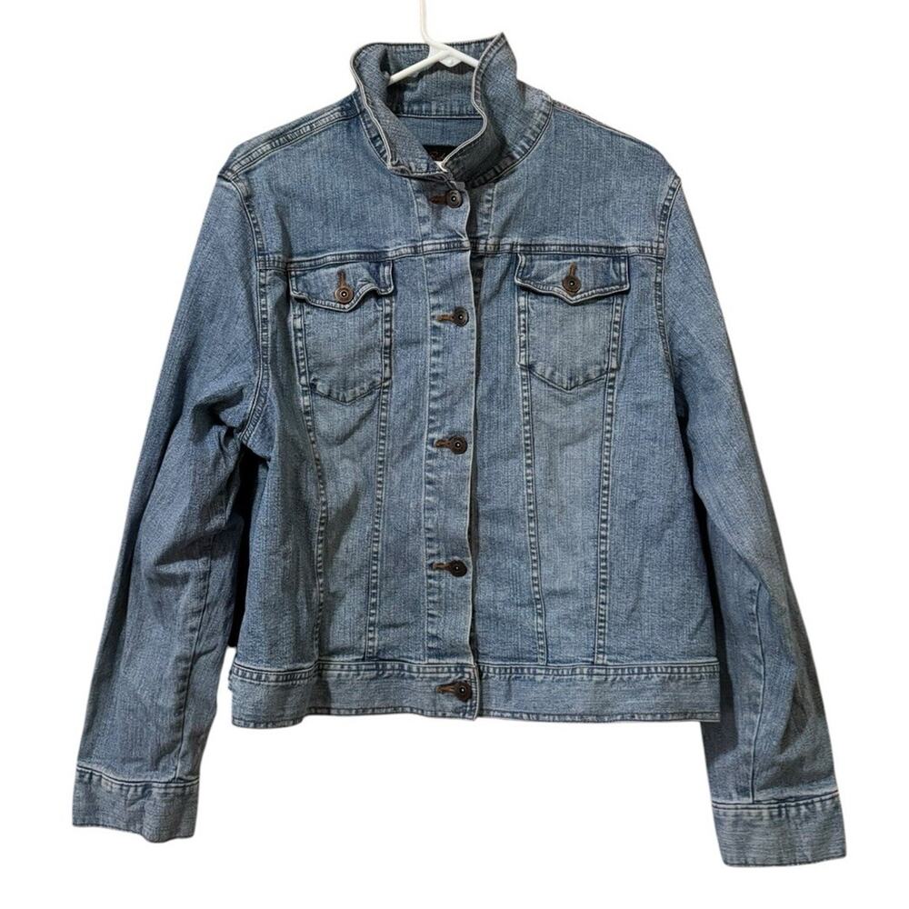 Riders Copper Collection Women Size Measured Denim‎ Jean Jacket Buttons Country